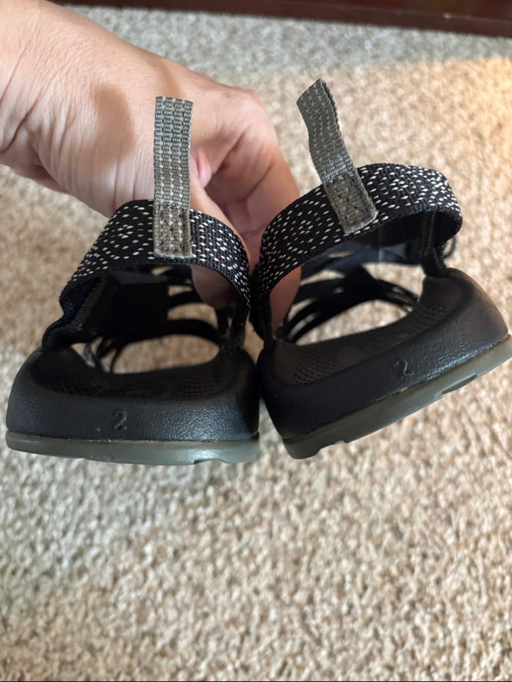 Kids Black Chaco Sandals - Picture 4 of 5
